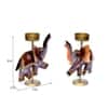 Desert Art Metal Handpainted Elephant Tealight Holder Set of 2