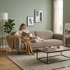 Scandinavian Mira Three Seater Sofa Beige Matte Finish