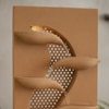 Beige Brown Contemporary Leaf Indoor Water Fountain
