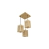 Elegant Beige Solid Wood Cluster Hanging Light