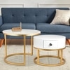 Artus Marble And Wooden Nesting Tables With Storage