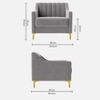 Fame Velvet 1 Seater Sofa in Grey Colour