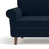 Oxford 1 Seater Fabric Sofa in Sea Port Blue Velvet Colour