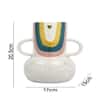 Dual Handle Abstract Coloured Ceramic Vase