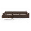 Chelsea Left Aligned 3 Seater Sectional Fabric Sofa (Daschund Brown)