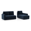Apollo Compact Sofa (Colour : Cobalt, Cushion : Soft, Back Type : High Back, Seating Capacity : Right Aligned 2 Seater + Right Aligned Chaise + Ottoman)