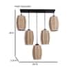 Devansh Solid Wood Electric Wall Light in Brown Colour with Multi Shade Count of 1 Light