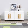 Hexa Red Multipurpose Storage Cabinet With 2 Drawer 4 Door in Frosty White Colour