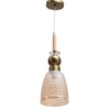 Eliante Glass Hanging Lights Mild Steel, Wood & Glass Material Antique, Brown & Champaign Finish