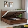 Lavento Sheesham Wood King Size Bed With Hydraulic Storage In Provincial Teak Finish
