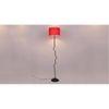 Leila Red Fabric Floor Lamp with Black Iron Base