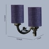 Devansh Metal Electric Wall Light in Antique Gold Colour with Blue Shade Count of 2 Lights