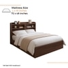 Mavora Double Bed With Headboard Storage In Columbian Walnut Finish