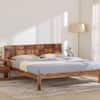 Baare Solid Wood King Size  Bed In Natural Teak Finish