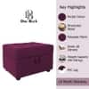 Doe Buck Tufted Storage Ottoman Bench in Purple Colour Fabric