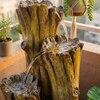 Olive Green Tree Carfted Cascade Water Fountain