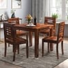 Kerry Solid Wood Dining Chair in Teak Finish & Wheat Brown Colour - Set of 2