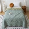 Green Foral Comfoter Reversible Cotton Feel 350 Gsm Single Bed 240 X 160 Cms