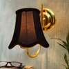 Devansh Gold Wall Mounted Lamp With Black Cotton Shade
