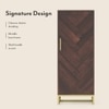 Nina 12 Pairs Solid Wood Shoe Cabinet In Mango Walnut Finish