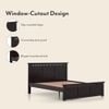 Fidora Solid Wood Queen Size Bed Without Storage (Mahogany Finish)