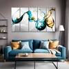 The Castle Decor Abstract Wall Painting Wooden Framed 27x48 Inch for Living Room (Style 5)