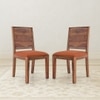 Oribi Solid Wood Dining Chair Set Of 2 In Teak Finish