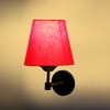 Devansh Metal Electric Wall Light in Black Colour with Red Shade Count of 1 Light