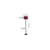 Yosef Maroon Fabric Shade Floor Lamp with Black Iron Base