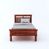 Naisha Solid Wood Single Size Non Storage Bed In Honey Finish