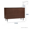 Scandinavian Hutto Small Sideboard Walnut Finish