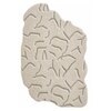 Handmade Wool Shaped Rug Modern Abstract Ivory Green 10 x 14 Feet Carpet