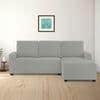 Right Aligned 2 Seater Right Aligned Chaise Light Grey Sofa Cover