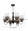 Eliante Chandelier, 6-Light Mild Steel Ceiling Fixture For Living Room, Modern Lighting