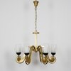 Richmond 5 Light Brass And Glass Chandelier