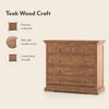 Tuscany Solid Wood Chest of 5 Drawers in Natural Teak Finish