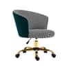 Doe Buck Paolo Teal Houndstooth Upholstered Swivel Office Chair