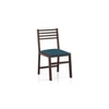 Caprica Solid Wood Dining Chair Set Of 2 In Mango Walnut Finish With Blue Fabric Colour