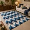 Imperial Knots Multicolor Chevron Hand Woven Dhurrie 4x6 Feet