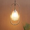 Eliante Hanging Light, White Glass Shade, Mild Steel And Wood, 1 Bulb