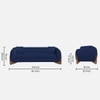 Amala Velvet 3 Seater Sofa in Navy Blue Colour