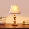 Devansh Off-White Cotton Vintage  Lamp With Wood Base (12X8X18.25)