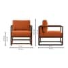 Aura Boucle Fabric Arm Chair in Orange Colour