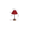Willie Maroon Natural Fiber Shade Table Lamp with Natural Wood & Iron Base