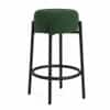 Doe Buck Modern Green Upholstered Counter Height Bar Stool with Black Metal Frame