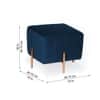 Doe Buck Regent Channel Tufted Velvet Ottoman Stool in Blue Colour with Rose Gold Legs