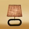 Devansh Beige Jute Table Lamp With Wood Black Base -9