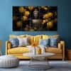 The Castle Decor Lord Buddha Meditation Wall Painting Wooden Framed 27x48 Inch (Style 12)