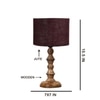 Devansh Brown Jute   Table Lamp With  Wood Natural Base (7X7X15.5 Inches)-17