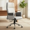 Ettorez Flair Hb Ultra Premium Leatherette Office Chair In Cream And Gray Colour